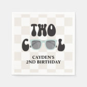 2つクールのサンガ市松模様にースと2回目の誕生日 スタンダードカクテルナプキン (正面)