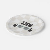 2つクールのサンガ市松模様にースと2回目の誕生日 ペーパープレート (アングル)