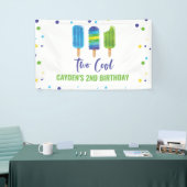 2つクールの誕生日アイスブルーポップ・アートのグリーン 横断幕 (トレードショー)