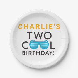 2つクールの2歳の誕生日パーティープレート ペーパープレート