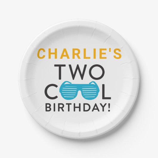 2つクールの2歳の誕生日パーティープレート ペーパープレート (正面)