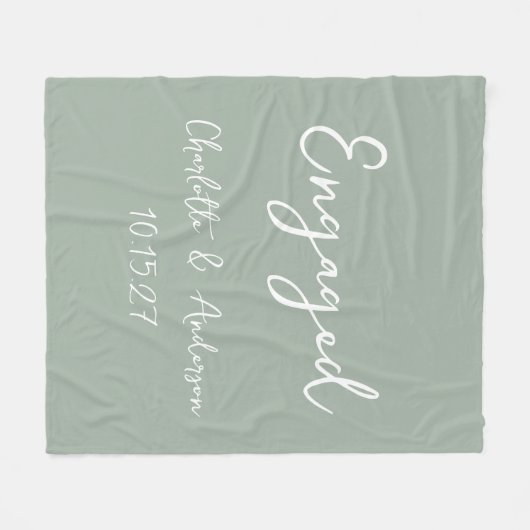 2つパーソナライズされた婚約したの手書きセージ フリースブランケット (正面(横))
