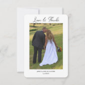 2つモダンの写真結婚の愛と感謝していの サンキューカード (正面)