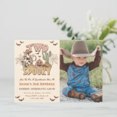 2つ不気味の2つの誕生日ウェスタンパーティー写真 招待状 (スタンド正面)