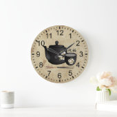 2つ中国のの"s"の賛美お茶 ラージ壁時計 (ホーム)