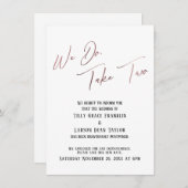 2つ取る:遅延結婚の発表 招待状 (正面/裏面)