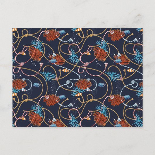 2つ少ない魚が海の写真婚約パーティ インビテーションポストカード (裏面)