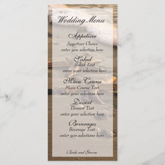 2つ星コースタルメニューカード メニュー