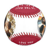 2つ最高のの写真ファースト父の日レッド 野球ボール (裏面)