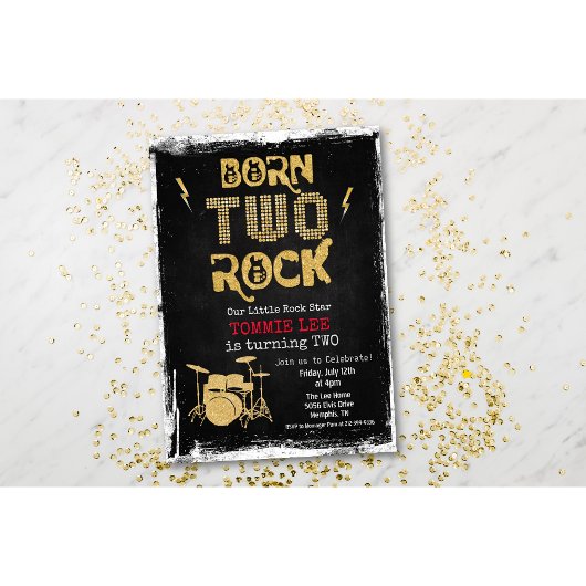 2つ生まれのロックスターの誕生日招待状 招待状