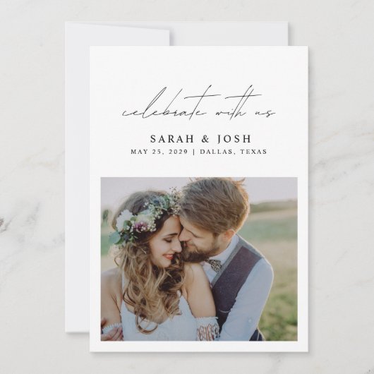 2つ祝の写真のウェディングレセプションと 案内状 (正面)