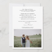 2つ祝の写真のウェディングレセプションと 案内状 (裏面)