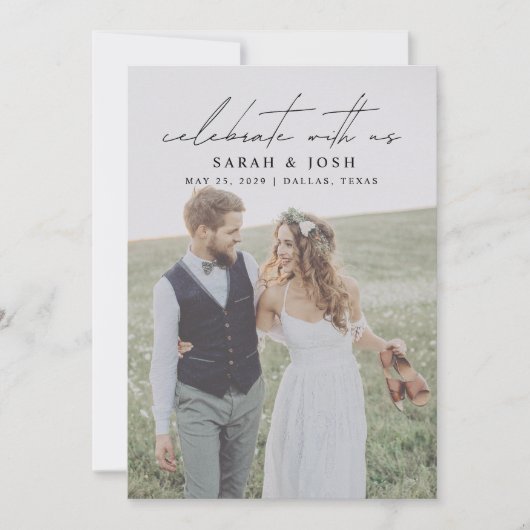 2つ祝の写真のウェディングレセプションと 案内状 (正面)