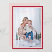 2つ縁どのシンプル写真モダンバレンタイン シーズンカード (正面/裏面)