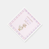 2つ間抜けのグースガール2nd誕生日パーティー水彩 スタンダードカクテルナプキン (角)