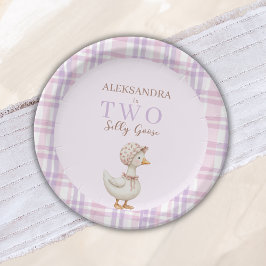 2つ間抜けのグースガール2nd誕生日パーティー水彩 ペーパープレート