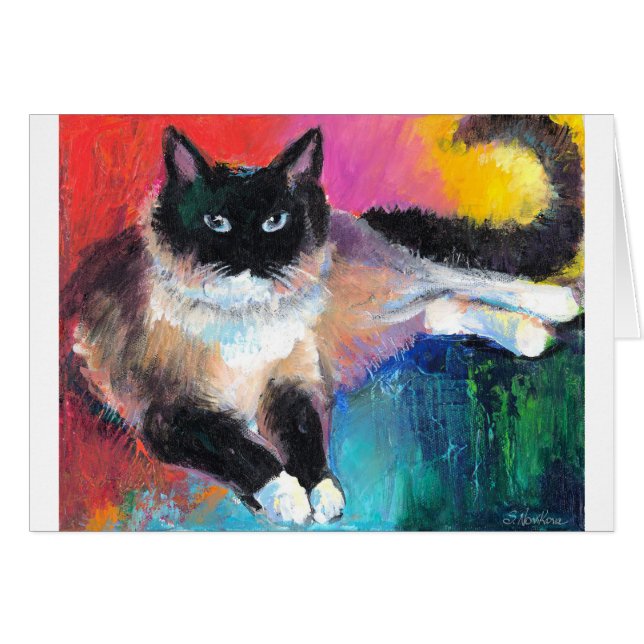 2つNovikovaを絵を描いているragdoll猫 (正面横)