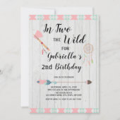 2で種族素朴なBoho野生の第2誕生日 招待状 (正面)