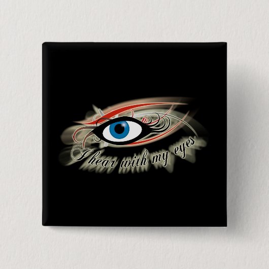 #2にボタンをかけるために"私は私の目と"聞きます 缶バッジ (正面)