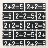 2に2を加えると5になる ガラスコースター (正面)