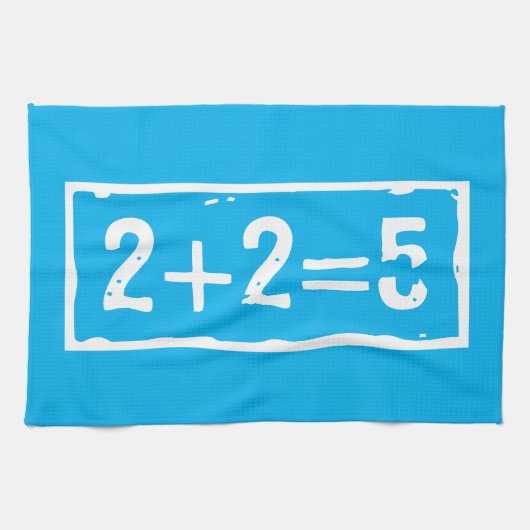 2に2を加えると5になる キッチンタオル (横)