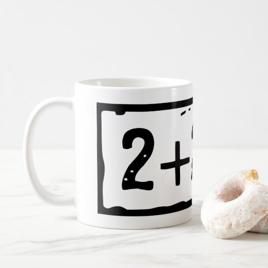 2に2を加えると5になる コーヒーマグカップ (ドーナツ)