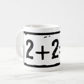 2に2を加えると5になる コーヒーマグカップ (正面左)