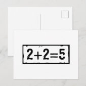 2に2を加えると5になる ポストカード (正面/裏面)