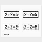 2に2を加えると5になる 長方形シール (シート)