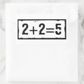 2に2を加えると5になる 長方形シール (バッグ)