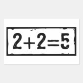 2に2を加えると5になる 長方形シール (正面)