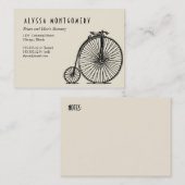 2のためになされる自転車:  アール・デコのお母さんカード コーリングカード (正面/裏面)