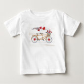 2のために造られる素朴なバレンタインの自転車 ベビーTシャツ (正面)