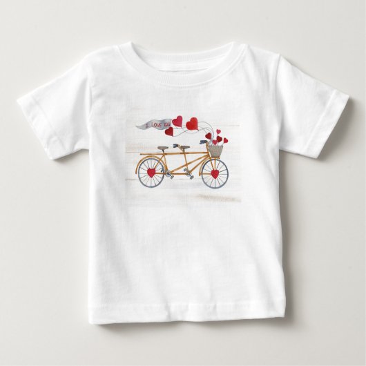 2のために造られる素朴なバレンタインの自転車 ベビーTシャツ (正面)