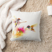 "2のためのアザミ"ハチドリのプリント クッション (ブランケット)