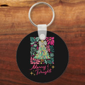 2のための明メリーるいピンクのボホのフローラクリスマス キーホルダー (正面)