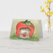 "2のための茶"挨拶状 カード (黄色い花)