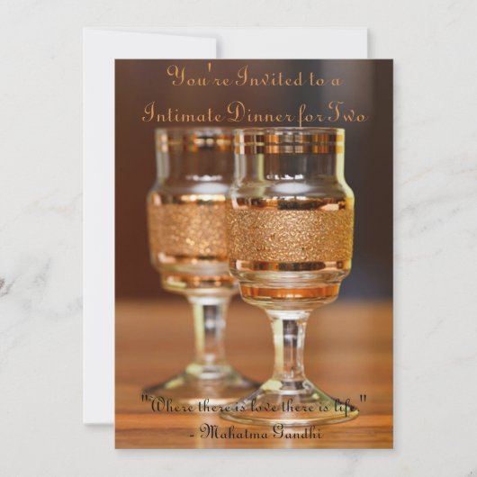 2のための親密な夕食 招待状 (正面)