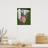 2のアメリカのアメリカ人退役軍人の墓のアメリカ国旗 ポスター (キッチン)