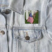 2のアメリカの退役軍人の墓の米国旗 缶バッジ (インサイチュ)