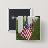 2のアメリカの退役軍人の墓の米国旗 缶バッジ (正面&裏面)