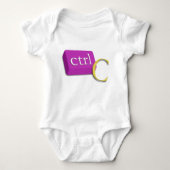 2のコンピュータおたくの双生児のベビー1 (ctrl C) Onsies ベビーボディスーツ (正面)