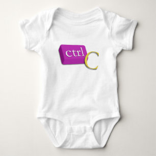 2のコンピュータおたくの双生児のベビー1 (ctrl C) Onsies ベビーボディスーツ
