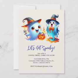 2よくはしゃぐ人の幽霊は魔女の帽子、ハロウィーン 招待状