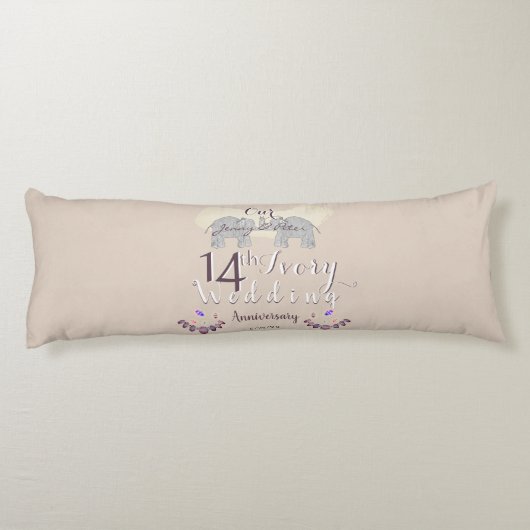 2アイボリー14結婚周年ハート枠 ボディピロー (裏面)