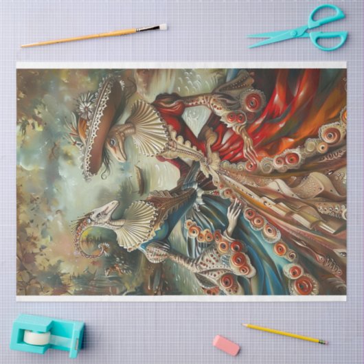 2アリゲータルネッサンス時代のデコページ 薄葉紙 (クラフト)