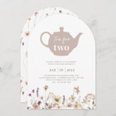 2アーチ用ティーフローラ誕生日招待状 招待状 (正面/裏面)
