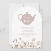 2アーチ用ティーフローラ誕生日招待状 招待状 (正面)