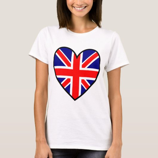 2イギリス国旗ハート Tシャツ (正面)