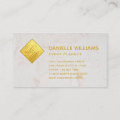 2イニシャルモノグラムフェイクゴールドフォイルホワイトマーブル 名刺 (裏面)